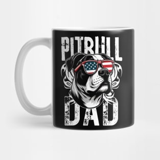 USA Flag Pitbull Dad Mug